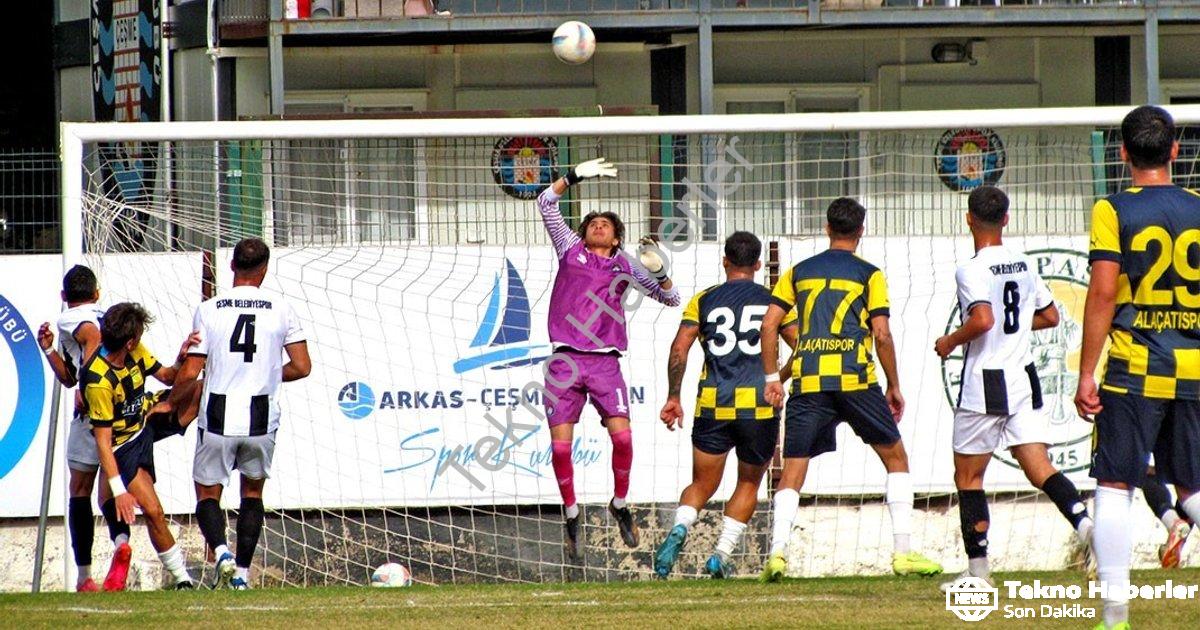 "Çeşme Derbisinde Gol Yok: Sahada Dostluk ve Rekabet Bir Arada" başlıklı haber için fotorealistik, p