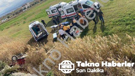 Manisa’da Otomobil Boş Tarlaya Uçtu: 5 Yaralı