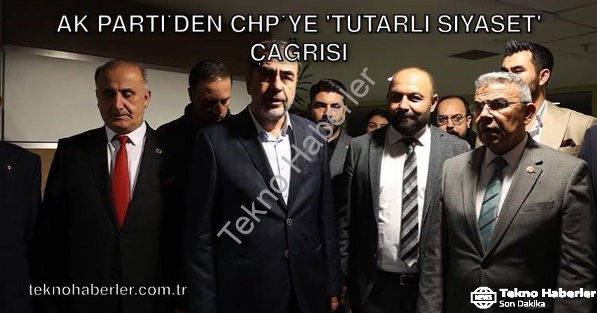 "AK Parti’den CHP’ye 'Tutarlı Siyaset' Çağrısı" başlıklı haber için fotorealistik, profesyonel bir h