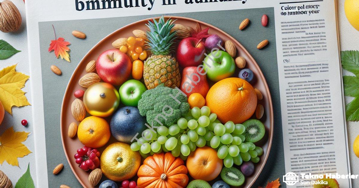 "Renkli Tabak Kuralı: Sonbaharda Bağışıklığı Güçlendirmenin Altın Yolu" başlıklı haber için fotoreal