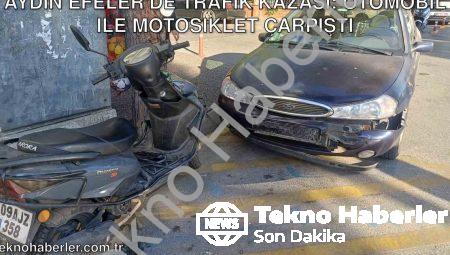 Aydın Efeler’de Trafik Kazası: Otomobil ile Motosiklet Çarpıştı