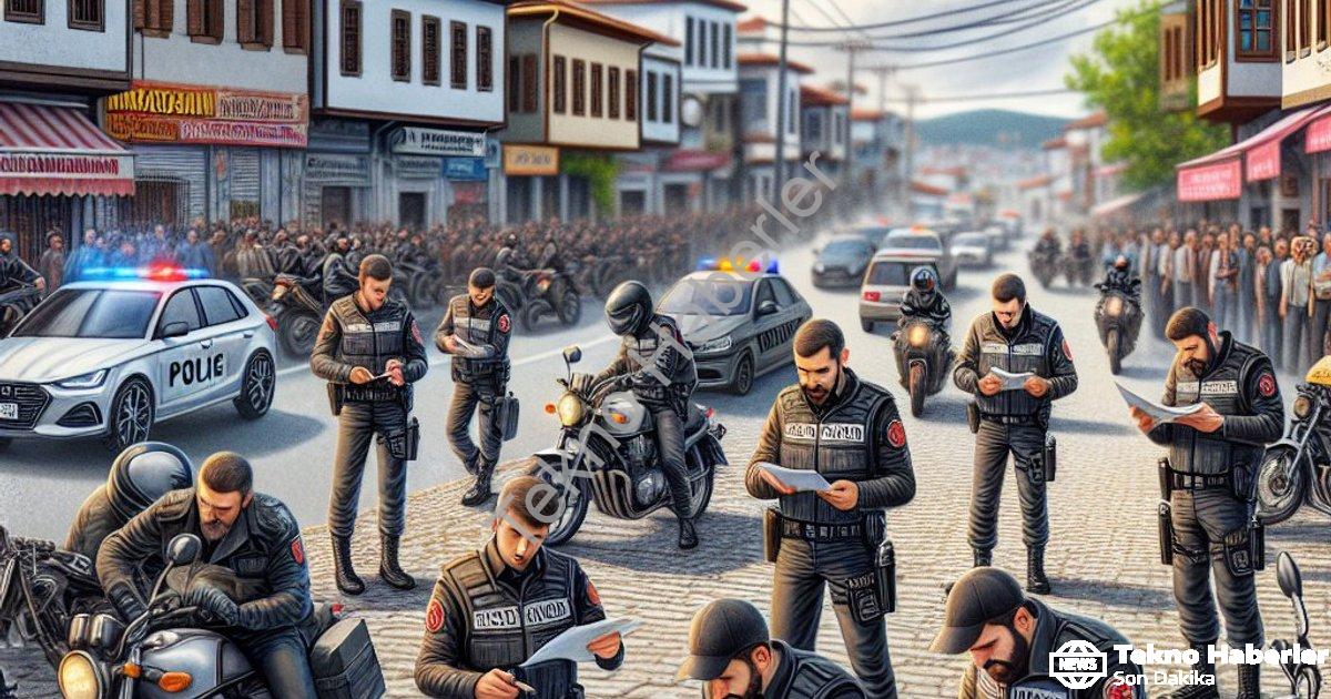 "Manisa'da Motosiklet Denetimi Bilançosu: Milyonluk Ceza Kesildi" başlıklı haber için fotorealistik,