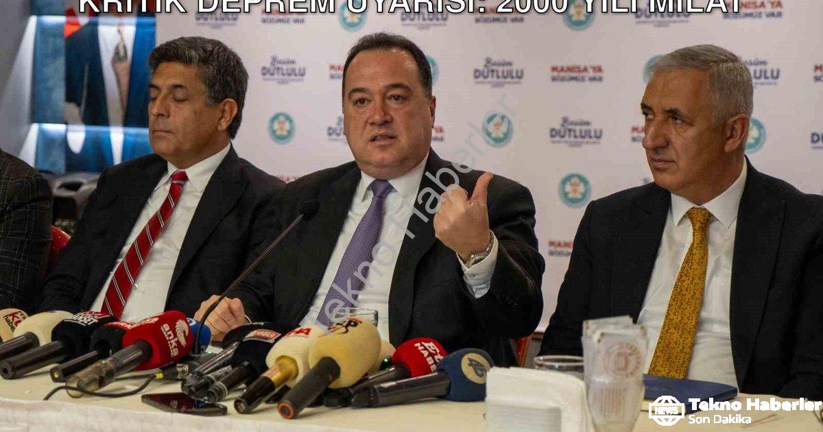 "Manisa Belediye Başkanı Dutlulu'dan Kritik Deprem Uyarısı: 2000 Yılı Milat" başlıklı haber için fot
