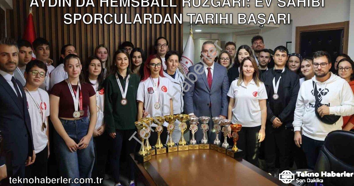"Aydın'da Hemsball Rüzgarı: Ev Sahibi Sporculardan Tarihi Başarı" başlıklı haber için fotorealistik,