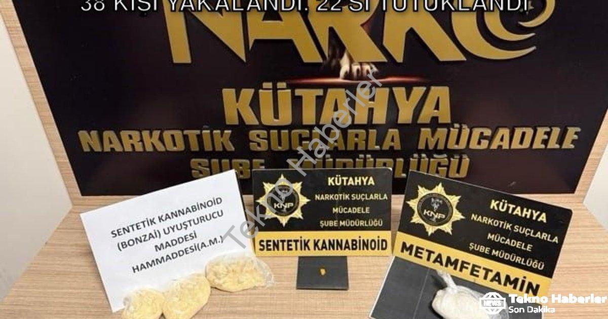 "Kütahya'da Geniş Çaplı Asayiş Operasyonu: 38 Kişi Yakalandı, 22'si Tutuklandı" başlıklı haber için